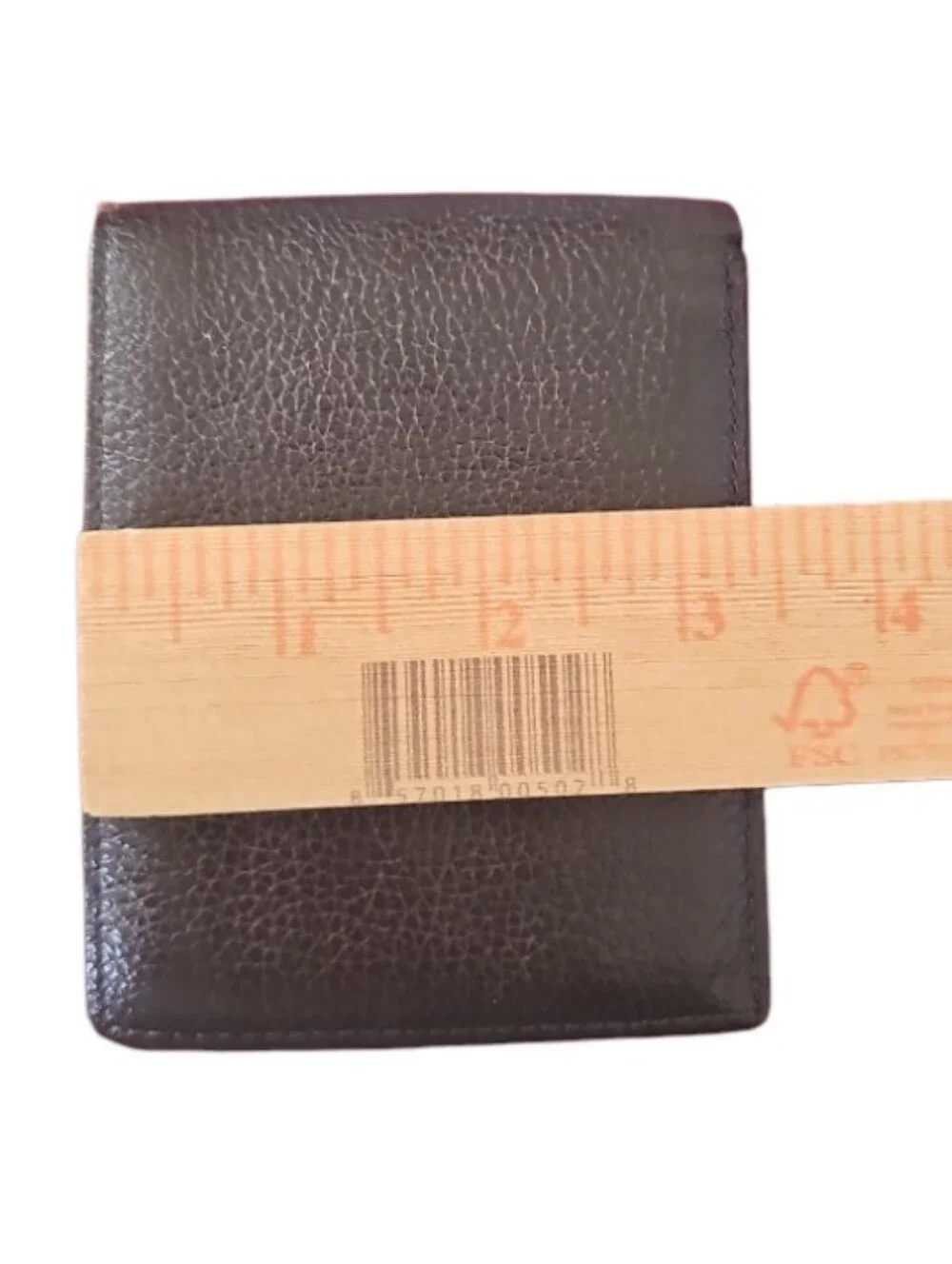 Brown Genuine Leather Bifold Wallet Men Pebbled Leather Slim Classic Minimalist